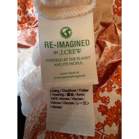 J. Crew Ruffle Collar Mini Dress Sz Large Poplin Floral Bouquet Pockets - Picture 8 of 10